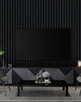 Midnight Black Acoustic Slat Wall Panel